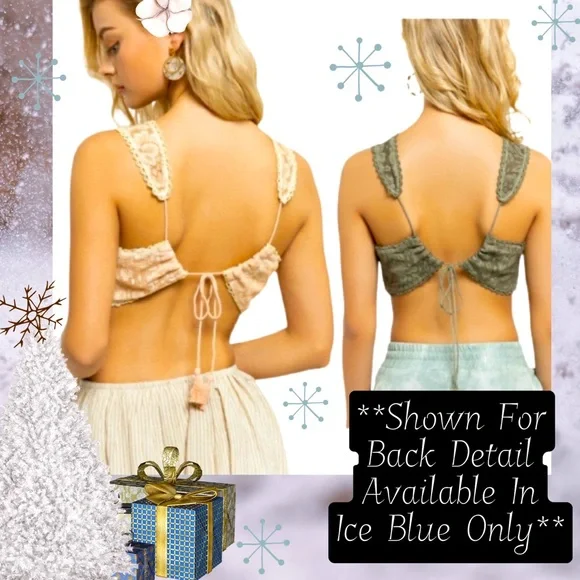 Lace Crop Top by POL in Crystal Blue - Picture 5 of 8